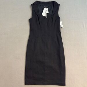 NWT David Meister Black Sleeveless Dress Size 8 Career Party Cocktail